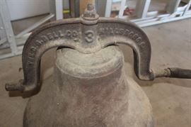 School House Bell 1886 W/ Bracket and Striker- 18"x11" CS Bell & Co.- Hillsborough C- No. 3 Yoke- Crystal Metal-3