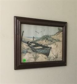 A beautiful beach scene with a young girl. Colors in the picture are so pretty.