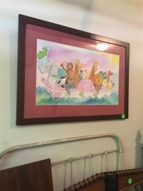 Hand painted Noah’s Ark picture signed. And beautifully framed. Oh how great for a new babies room or a picture for a Church nursery.