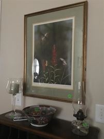 Another picture of the hummingbirds, butterflies, signed and beautifully framed and matted.