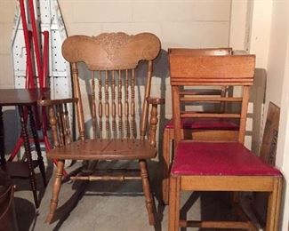 vintage rocking chairs, hardwood chairs