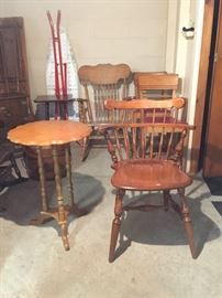 vintage wooden chairs, tables
