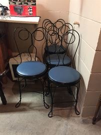 set of 4 ice cream parlor chairs