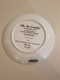Plate - Oh, So Comfy.  By Christopher Nick fron the Dachshunds Collection the Dansbury Mint