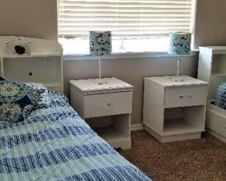 Another set of twin beds this time in all white.