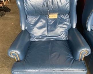 Thomasville Blue Leather Recliners  with nailhead trim.  35"w x 40"d x 40"t                                                                      Great Condition.      Set of 2, will divide         $150 each