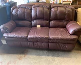 Lane leather sofa with recliner on each end.  Burgundy  85"w x 40"d x 41"t            $400. Very good condition.                                                        Also have matching love seat