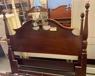 Bassett Queen Mahogany Headboard, side rails and footboard.  63"w x 56"t    Very Good Condition $100.  Also have matching nightstand, dresser and mirror.