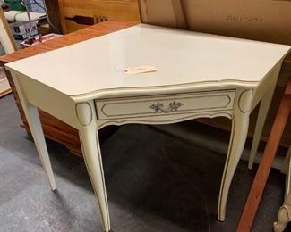 Henry Link corner desk, can connect chest and dresser.  Cream with gold trim. 34.5" x 34.5" x 30"                       Very good condition.    $40.      Also have full size canopy bed, dresser with mirror, chest with bookshelves, and nightstands (2).