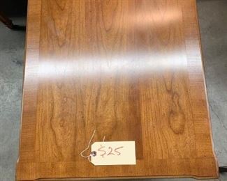 End tables, solid wood with wood veneer top                  22"w x 28"d x 22"t.     Very good condition  $25 each.        Also have matching oval side table.