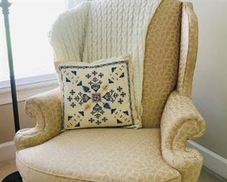 Pair of Queen Anne wing chairs