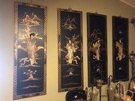 Oriental four seasons panels