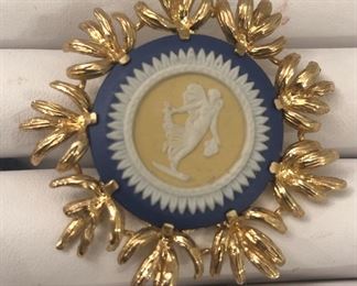 Wedgewood and 14K pin