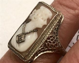 Cameo ring in gold filligree. Anyone have a suggestion for a good hand cream! Good grief!