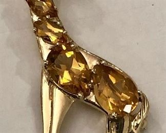 14K and citrine giraffe