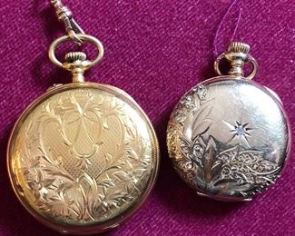 14K gold hunter case pocket watches