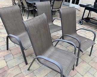 4 Stackable Mesh Seat Chairs