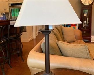 44. Pair of Metal Table Lamp w/ Square Shade (27")