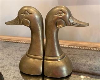 59. Pair of Bronze Duck Bookends (7")