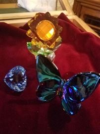 Bacarat Butterfly and Swarski  Sunflower and Heart