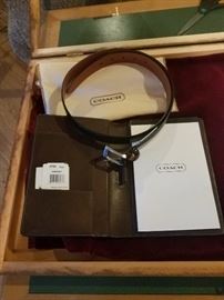Coach Man's Belt and Note Pad