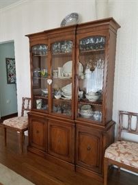 Drexal Dinig Room China Cabinet 
Lenox Serving Pieces 