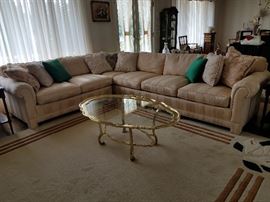 Sectional Cream /Beige Sofa by Hickory