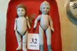 2 Bisque "Japan Dolls" 4 1"t and 5"t