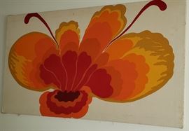 orange/tan/yellow/red canvas art