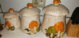 ceramic mushroom canister set