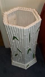 ceramic - looks like rattan- umbrella stand