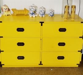 yellow 6-drawer chest