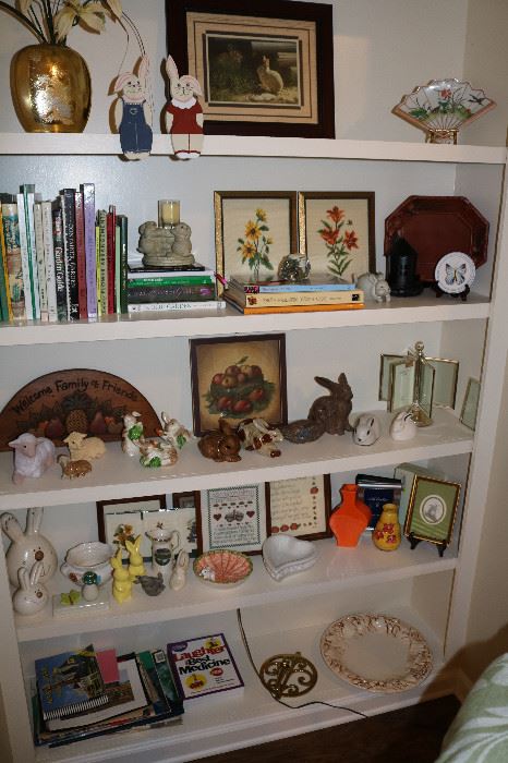 Shelves full of smalls, McCarty Bunny, Duck, small bowl