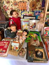Antique and vintage Dolls of many types.