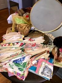 Beautiful fancy and plain handkerchiefs.