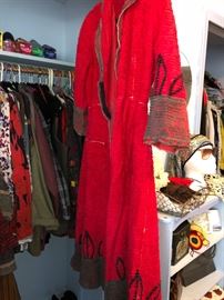 Red chenille robe!