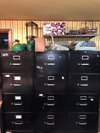 File cabinets full of paper memorabilia.