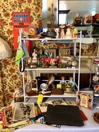 Collectibles of many types and eras.  "Snoopy for President" posters and paper memorabilia.