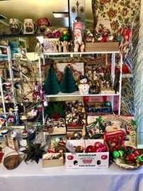 German Christmas ornaments,  honeycomb paper trees and more holiday decor.