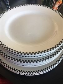 2 place setting checkered dishes