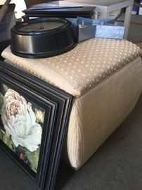 Upholstered ottoman with storage