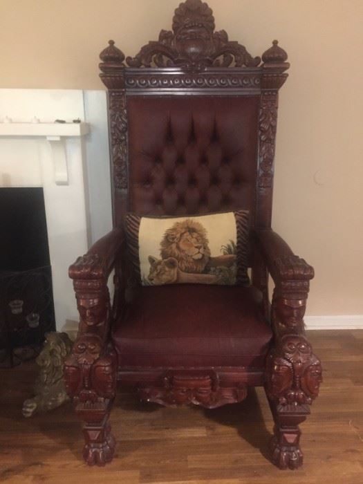 Mahogany Throne Armchair