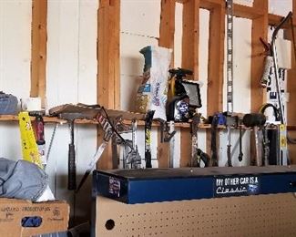 LOTS OF GARAGE "STUFF" FOR SALE INCLUDING TOOLS.