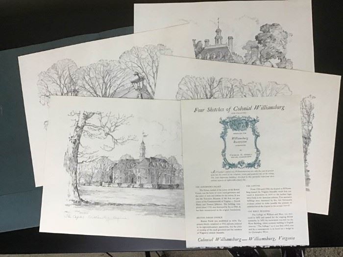 Four sketches of Colonial Williamsburg https://ctbids.com/#!/description/share/143317