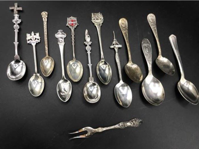 Sterling and Silver plate Collector Spoons https://ctbids.com/#!/description/share/143330