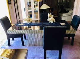 Gold and Black Vintage Dining Set