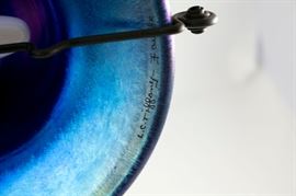 Louis Comfort Tiffany glass signed 