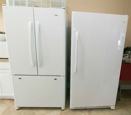Amana Refrigerator and Frigidaire Freezer 