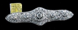 Platinum antique diamond brooch. With appraisal.