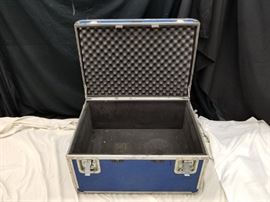 Platt "The Gaurdsman" rolling carrying hard-case. Rugged. Approximate dimensions are 28" W X 20" D X 17" H. Great for transport and shipping of tools, firearms, instruments, or anything that needs to be protected. Add or remove foam inserts to customize for yourself. See additional cases offered in Lots 21 and 62.